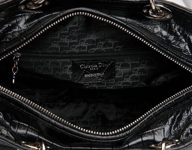 replica jumbo lady dior crocodile leather bag 6322 black - Click Image to Close